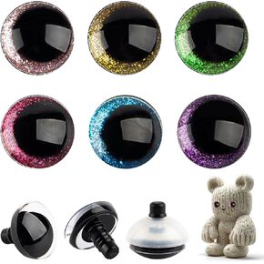 Framendino, 240 Pack 20mm Glitter Eyes with Washers 3D Large Amigurumi Eye Bulk for Stuffed Animals Crochet DIY Crafts