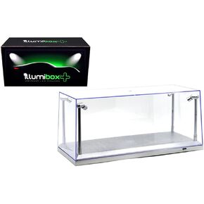 Silver Collectible Display Show Case Illumicase+ with LED Lights for 1/64 1/43 1/32 1/24 1/18 Scale Models
