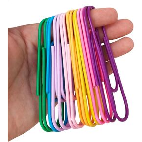 40-Pack 4 Inches Mega Large Paper Clips - 8 Colors Per Color 5pcs 100mm Cute Paper Needle Multicolor Bookmark,Office Supply Accessories (8 Colors/40pcs)