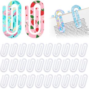 30 Pack Sublimation Blanks Acrylic Paper Clips, 4" x 2" Jumbo Paper Clips, Personalized Bookmarks for Heat Transfer DIY Design, Office Home School Gift Crafts DIY Supplies
