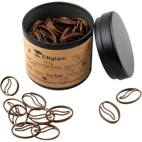 Coffee Bean Paperclip Coffee Bean-Shaped Paper Clips Coffee Bean Introduction Card Clip Java-Shaped Paperclips for Coffee Lovers Café Pros Gifts Postcards Office School Decor(120 PCS)