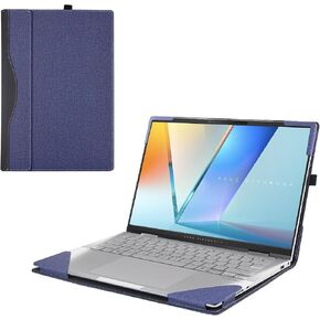 Laptop Case Cover only for ASUS Vivobook S 14 OLED (S5406) 14 inch [NOT Working with Other ASUS Models] Notebook Sleeve Computer Bag Protective PU Leather Shell (Pink)