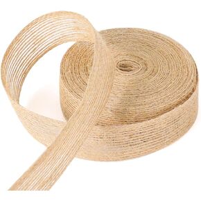 Burlap Ribbon for Gift Wrapping - 1/4 inch 10Yard Natural Burlap Fabric Ribbon for Christmas Tree Flower Bouquet Wreaths Wedding Event Party Decoration Bow Maker Linen Woven Rustic Ribbons