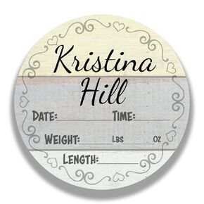 Personalized Newborn Baby Hospital Birth Announcement SIgn (Country Wood)