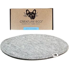 Creature ECO Handmade Wool Dog Bed - Pet Lounger for All Breeds- Washable Dog Crate Mate with Attractive Design & Ultra-Soft Wool Material - Natural Grey