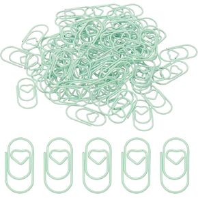 PATIKIL 1x0.4 Inch Mini Paper Clip, 80 Pcs Metal Heart Paper Clip Wide Rust-Proof Strong Durable Small Cute Bulk for Office Supplies Document Organization Binder Bookmarks Planner, Blue