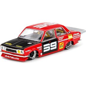 TRUE SCALE miniatures Datsun 510 Pro Street SK510 Red and Black (Designed by Jun Imai) Kaido House Special 1/64 Diecast Model Car by True Scale Miniatures KHMG003