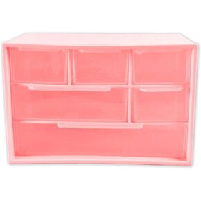 Nirvany Mini Desk Drawer Organizer with 6 Clear Drawers – Small Plastic Storage Box for Office, Classroom, Crafts, and Home Desktop Organization (7" x 3.9" x 4.7")