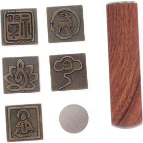 VICASKY Chinese Stamps Wood Engraving Stamp Zen Cloud Calligraphy Seal Traditional Chinese Stamps for Crafting and Scrapbooking Stamping