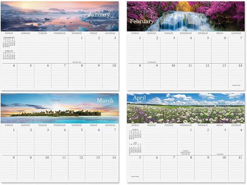 2026 Seasons Big Grid Wall Calendar, 12-Inch x 9-Inch Size Closed, 18-Inch Size Open, Large Bookstore-Quality, Spiral-Bound Hanging Monthly Calendars for Kitchen & Office, by Current in Saudi Arabia