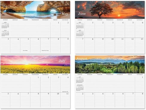 2026 Seasons Big Grid Wall Calendar, 12-Inch x 9-Inch Size Closed, 18-Inch Size Open, Large Bookstore-Quality, Spiral-Bound Hanging Monthly Calendars for Kitchen & Office, by Current in Saudi Arabia