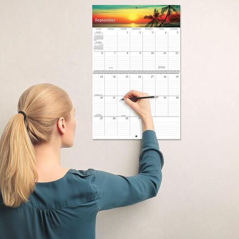 2026 Seasons Big Grid Wall Calendar, 12-Inch x 9-Inch Size Closed, 18-Inch Size Open, Large Bookstore-Quality, Spiral-Bound Hanging Monthly Calendars for Kitchen & Office, by Current in Saudi Arabia