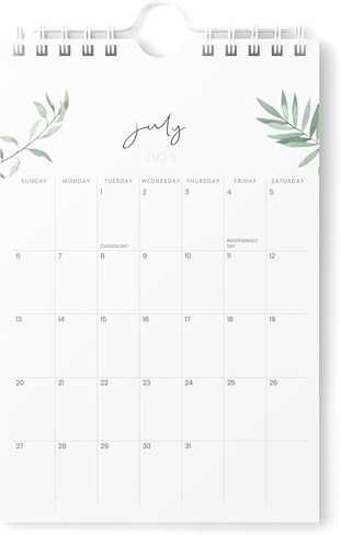 Karto Small Wall Calendar 2026 - Vertical 6x9 inch January 2026 to June 2027 - Small, Versatile, and Easy Planning with the Aesthetic Desk Monthly Calendar - Greenery in Kuwait