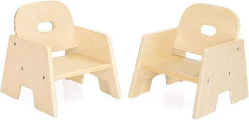 Guidecraft Toddler Wooden Stacking Chairs (Set of 2): 5" Seat Height | Preschool Easy-Stack Chair | Durable Birch Plywood | Classroom Furniture in Saudi Arabia