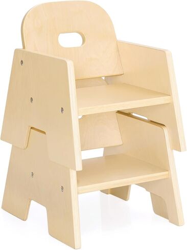Guidecraft Toddler Wooden Stacking Chairs (Set of 2): 5" Seat Height | Preschool Easy-Stack Chair | Durable Birch Plywood | Classroom Furniture in Saudi Arabia