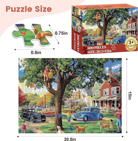 500 قطعة لغز للبالغين ، لغز Jigsaw الكلب ، Spring Park Jigsaw Buzzles 500 قطعة حفلة عيد ميلاد لأطفال العائلة والبالغين ، لغز مضحك ، ممتعة ومشاهدة ألعاب عائلية 20.5 × 15 في in Kuwait