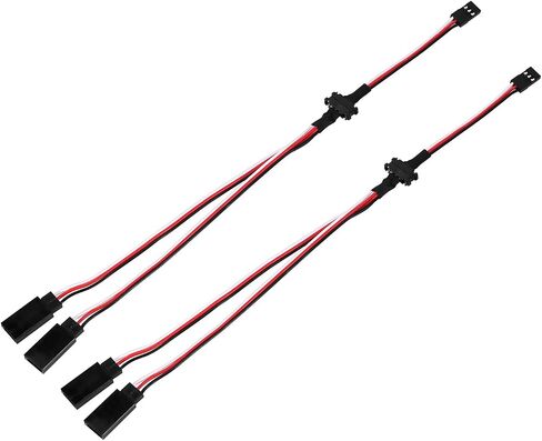 INJORA Magnetic Snap-on JR 1-to-2 Y Cable for RC Models, 2PCS (20cm) in Saudi Arabia