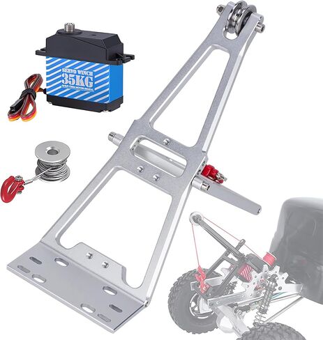 AMK 1/10 Scale RC Truck and Tow Build Kit Updates, Winch Double Stent Rescue Truck Tow Crane Arm Wrecker Kit for 1/10 RC Crawler and Trailer SCX10 TRX4 Capra LCG Chassis DIY Build Updates (Black) in Saudi Arabia
