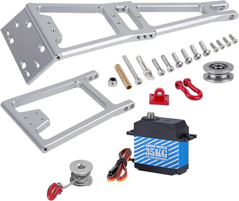 AMK 1/10 Scale RC Truck and Tow Build Kit Updates, Winch Double Stent Rescue Truck Tow Crane Arm Wrecker Kit for 1/10 RC Crawler and Trailer SCX10 TRX4 Capra LCG Chassis DIY Build Updates (Black) in Saudi Arabia