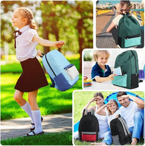 amylove 12 جهاز كمبيوتر شخصي كلاسيكي عارضة Daypack حقائب الظهر بكميات كبيرة خفيفة الوزن درجتين من الألوان حقيبة مدرسية متنوعة الألوان مع الأشرطة مبطن قابل للتعديل للأطفال الفتيان الفتيات السفر بلا مأوى، 12 × 17 × 6 بوصة in Saudi Arabia