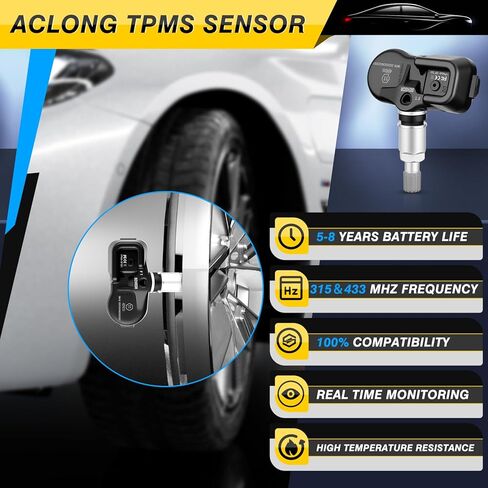 ACLONG TPMS Tire Pressure Sensor fit for Toyota Camry Prius Corolla RAV4 Highlander Avalon Yaris Hilux Land Cruiser, 315MHz Tire Pressure Monitoring System Replacement 4260706020 4260730060-1PC in Saudi Arabia