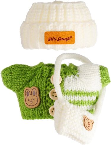 Clothes for 17cm Dolls, Clothes Set for 17cm Doll, Crochet 3 Piece Set Hat Clothes Backpack for Doll, Stylish Adorable Dolls Clothes Accessories (No Doll) (Pink) in Saudi Arabia