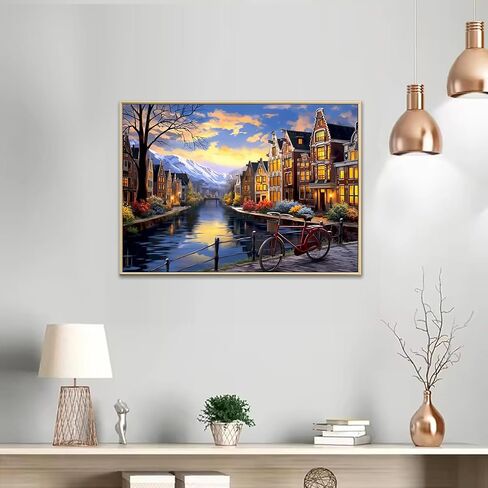 Changjiawujin New York City City Diamond Painting Kits للبالغين ، مجموعات فنون الماس المربعة المربعة للمبتدئين للمبتدئين ، DIY 5D GEM Art Paints مع Diamond Home Wall Decor in Saudi Arabia