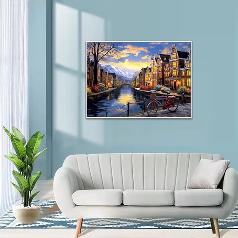 Changjiawujin New York City City Diamond Painting Kits للبالغين ، مجموعات فنون الماس المربعة المربعة للمبتدئين للمبتدئين ، DIY 5D GEM Art Paints مع Diamond Home Wall Decor in Saudi Arabia
