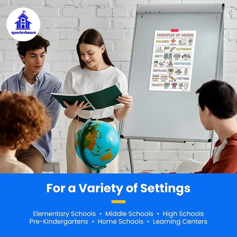 Elements of Art Poster Set, Art Classroom Learning Materials for K-12 Students and Teachers, Set of 8, 12 x 18 Inches, Extra Durable in Saudi Arabia