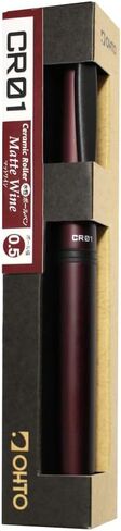 OHTO CR01 Ceramic Roller Ballpoint Pen, 0.5mm Fine Point, Thick Aluminum Barrel with Brass Components, Matte Wine Red Finish, Water-Based Black Ink, CR01-05-MWI in Saudi Arabia