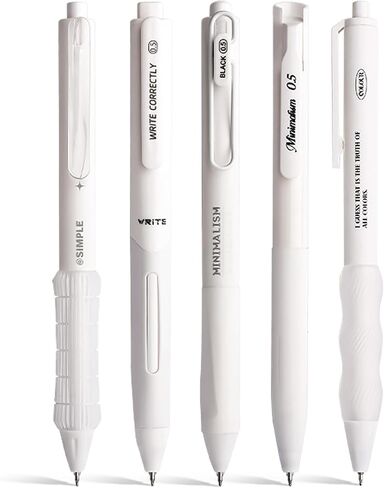 5 Count Count Pastel Gel Ink Pen Set ، Nute Note Thuse 0.5mm Point Point Retractable 5 Count Black Ink Pens للكتابة ، اليومية ، المدرسة ، المكتب (Clear Clear الفاتح) in Kuwait