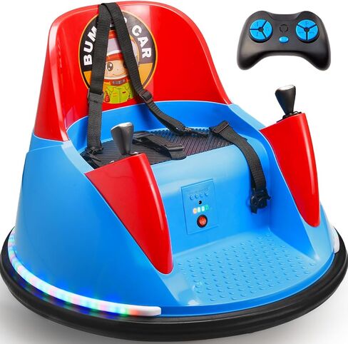 Zupapa 12V Bumper Car for Kids Toddler 1.5-6 Years with Remote Control Bluetooth Music 3 Speed DIY License Plate Electric Ride on Toys in Saudi Arabia