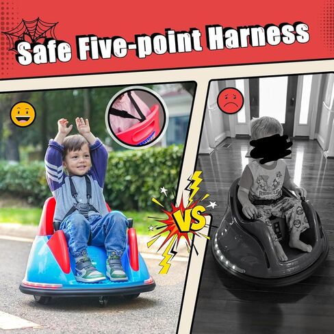 Zupapa 12V Bumper Car for Kids Toddler 1.5-6 Years with Remote Control Bluetooth Music 3 Speed DIY License Plate Electric Ride on Toys in Saudi Arabia