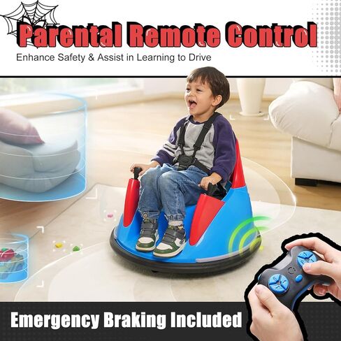 Zupapa 12V Bumper Car for Kids Toddler 1.5-6 Years with Remote Control Bluetooth Music 3 Speed DIY License Plate Electric Ride on Toys in Saudi Arabia