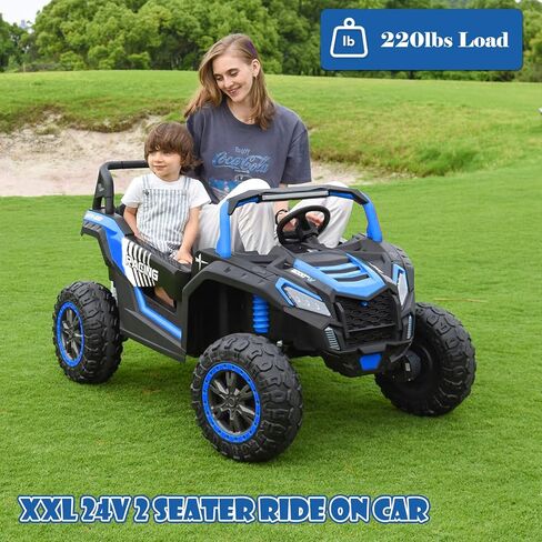 NEWQIDA XXXL 24V Ride On Toys for Big Kids Side by Side UTV 2 Seater Ride-on Electric Car w/Remote Control, 4WD Off-road Ride On Truck, 24.4" Spacious Seat, EVA Tires, Shock Absorbor, Max 220lbs, Pink in Saudi Arabia