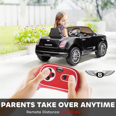 Aosom Bentley Mulsanne 12V Ride on Car, Battery Powered Car with Remote Control, Suspension, Startup Sound, LED Lights, MP3, Horn, Music, Forward and Backward, 2 Motors, White in Saudi Arabia