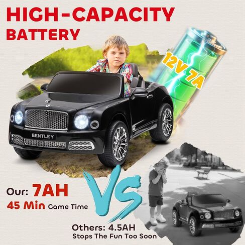 Aosom Bentley Mulsanne 12V Ride on Car, Battery Powered Car with Remote Control, Suspension, Startup Sound, LED Lights, MP3, Horn, Music, Forward and Backward, 2 Motors, White in Saudi Arabia