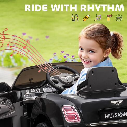 Aosom Bentley Mulsanne 12V Ride on Car, Battery Powered Car with Remote Control, Suspension, Startup Sound, LED Lights, MP3, Horn, Music, Forward and Backward, 2 Motors, White in Saudi Arabia