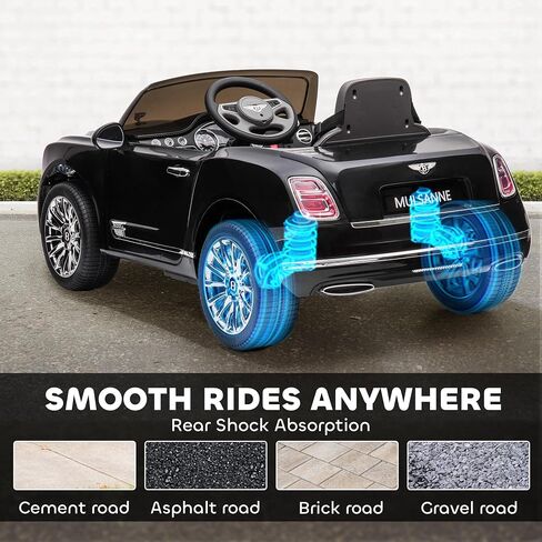 Aosom Bentley Mulsanne 12V Ride on Car, Battery Powered Car with Remote Control, Suspension, Startup Sound, LED Lights, MP3, Horn, Music, Forward and Backward, 2 Motors, White in Saudi Arabia
