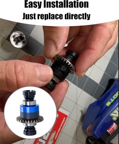 Upgraded Aluminum Alloy Steel Assembled Differential 30T 0.8Mod V2 Fit for 1/18 ARRMA GROM Typhon Granite GROM Mini Mojave GROM 2S RC Cars, 2Pcs (Blue) in Kuwait