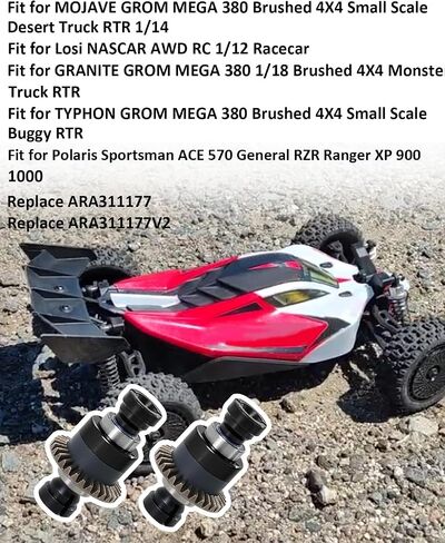 Upgraded Aluminum Alloy Steel Assembled Differential 30T 0.8Mod V2 Fit for 1/18 ARRMA GROM Typhon Granite GROM Mini Mojave GROM 2S RC Cars, 2Pcs (Blue) in Kuwait
