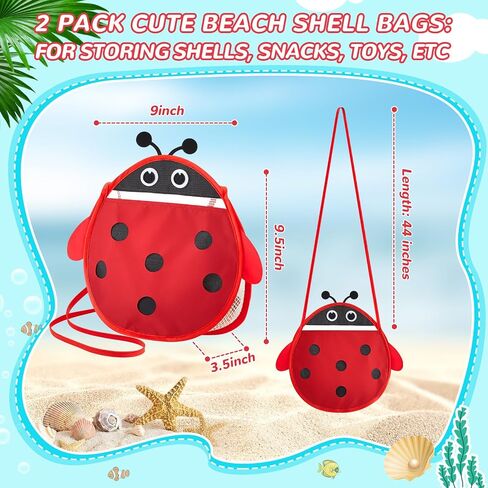 2 Pack Seashell Collecting Bag Mesh Beach Bag Crab Shaped Adjustable Strap Mesh Bag for Beach Picking up Seashells, Green and Yellow in Saudi Arabia
