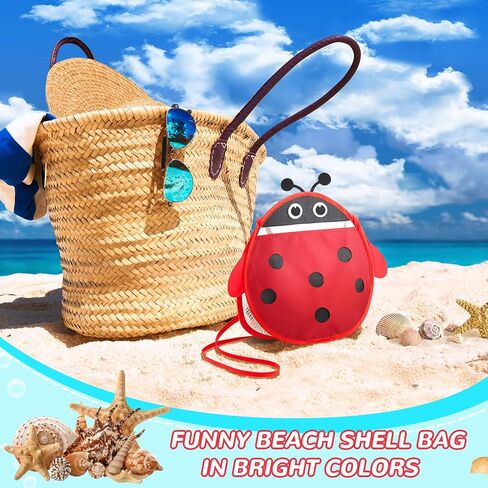 2 Pack Seashell Collecting Bag Mesh Beach Bag Crab Shaped Adjustable Strap Mesh Bag for Beach Picking up Seashells, Green and Yellow in Saudi Arabia
