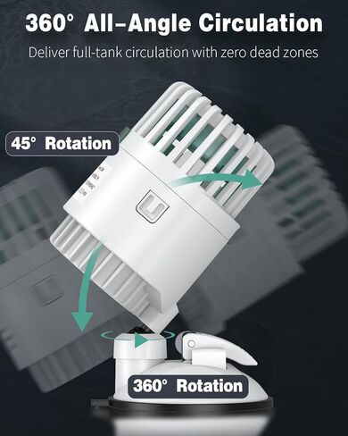 صانع موجة Pawfly لـ Aquarium ، 800 GPH 3W Aquarium Powerhead ، صانع موجة هادئة لخزانات الأسماك يصل إلى 50 جالون ، مضخة تداول المياه مع قاعدة كوب شفط قوية in Kuwait