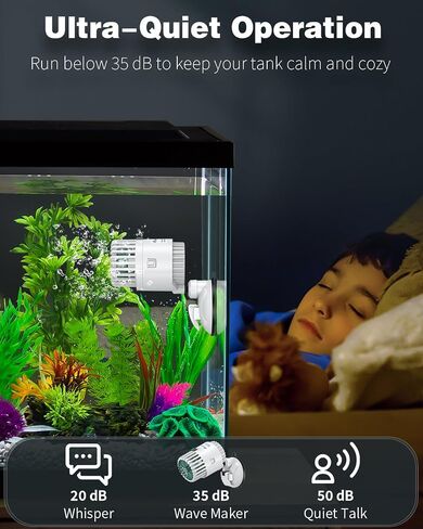 صانع موجة Pawfly لـ Aquarium ، 800 GPH 3W Aquarium Powerhead ، صانع موجة هادئة لخزانات الأسماك يصل إلى 50 جالون ، مضخة تداول المياه مع قاعدة كوب شفط قوية in Kuwait