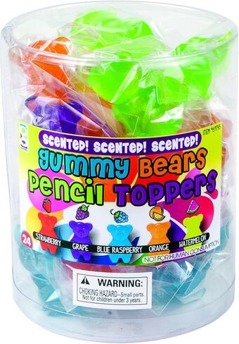 Raymond Geddes 69748 Gummy Bear Scented Pencil Top Erasers For Kids (Pack of 24) in Saudi Arabia