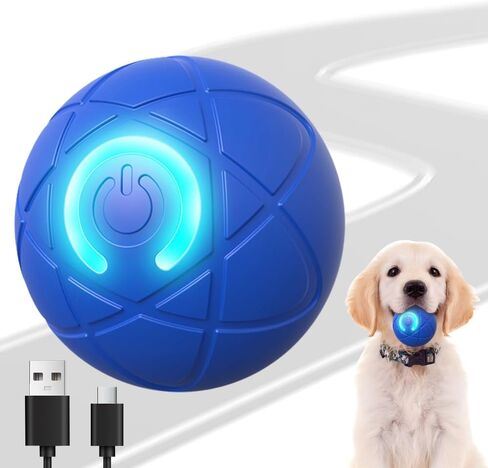 Shaky Ball Toy for Dogs, 2025 New Interactive Dog Ball, Chew Resistant Balls Durable, Led Dog Toy Entertaining Indoor Play, USB Rechargeable Dogs Balls for Puppies (Blue) in Saudi Arabia