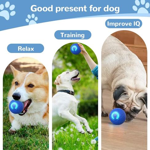 Shaky Ball Toy for Dogs, 2025 New Interactive Dog Ball, Chew Resistant Balls Durable, Led Dog Toy Entertaining Indoor Play, USB Rechargeable Dogs Balls for Puppies (Blue) in Saudi Arabia