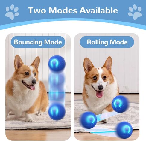 Shaky Ball Toy for Dogs, 2025 New Interactive Dog Ball, Chew Resistant Balls Durable, Led Dog Toy Entertaining Indoor Play, USB Rechargeable Dogs Balls for Puppies (Blue) in Saudi Arabia