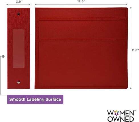 Carstens 4-Inch Heavy Duty 3-Ring Binder - Side Opening, Brick Red, Durable Plastic, Precision No-Gap Rings, Waterproof Cover, No Pockets, Holds 600 US Letter Sheets, BPA-Free, Made in USA (1840-3R) in Saudi Arabia